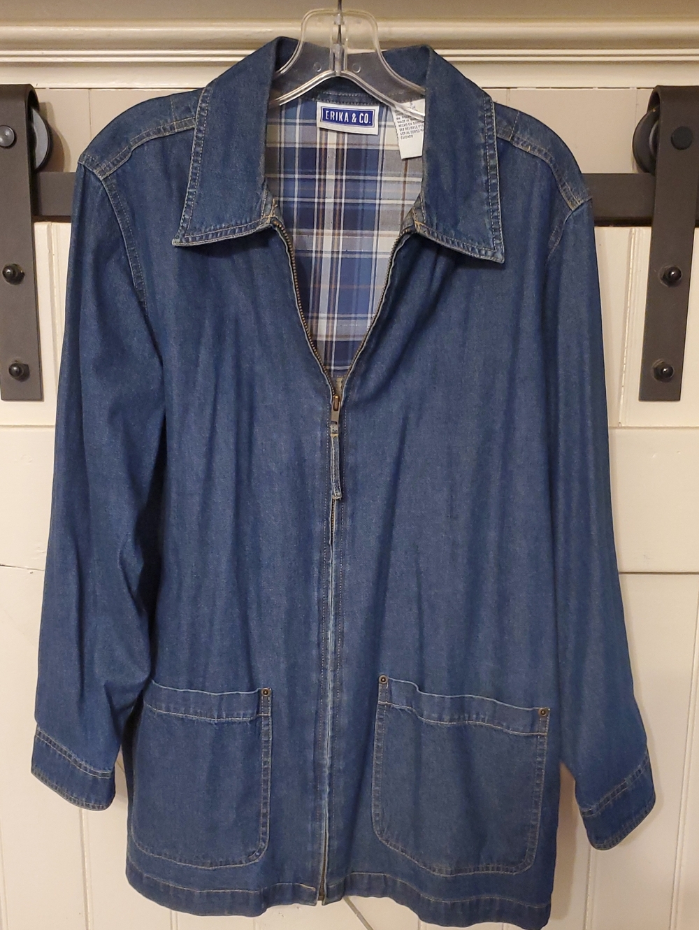 Blue Denim Zip-Front Jacket